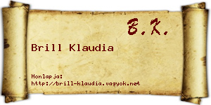 Brill Klaudia névjegykártya