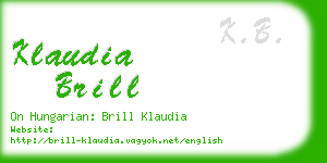 klaudia brill business card